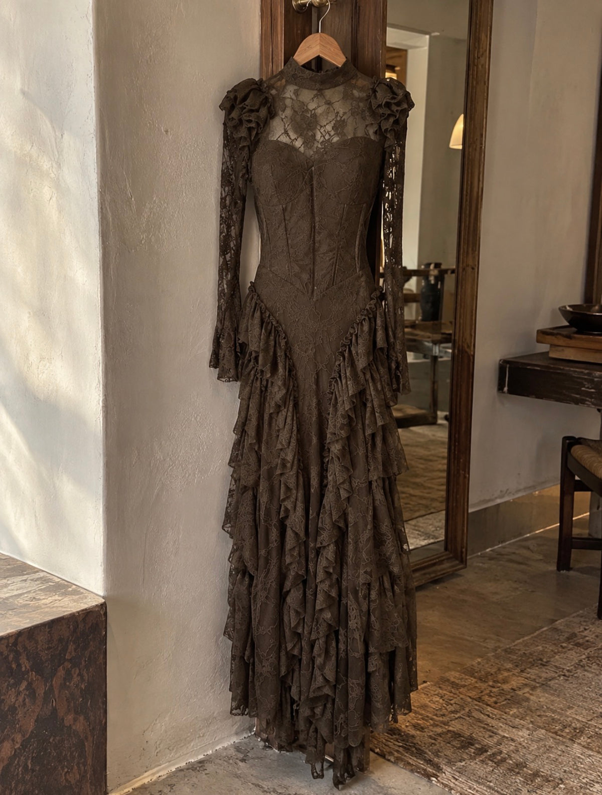 LOST IN THE MOMENT DRESS - BROWN