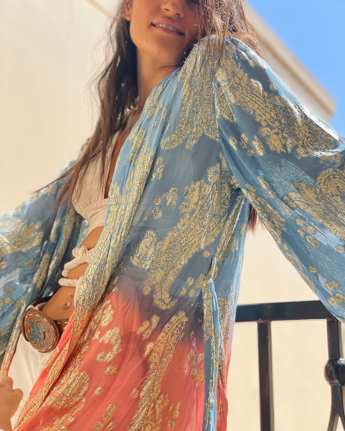 BOHEMIAN BLISS KIMONO - BLUE