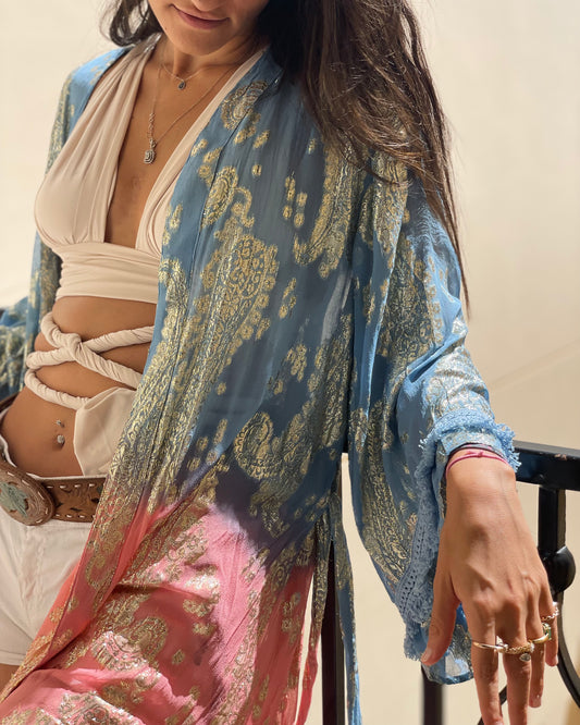 BOHEMIAN BLISS KIMONO - BLUE
