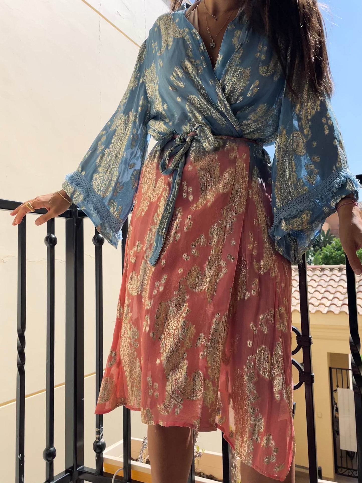 BOHEMIAN BLISS KIMONO - BLUE