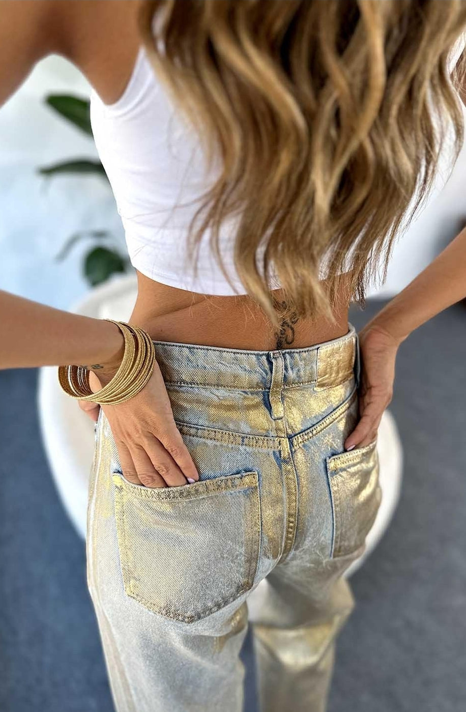 METALLIC GOLD DENIM