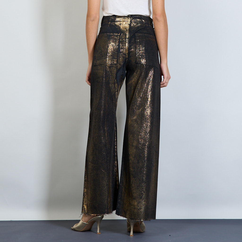 METALLIC BLACK DENIM