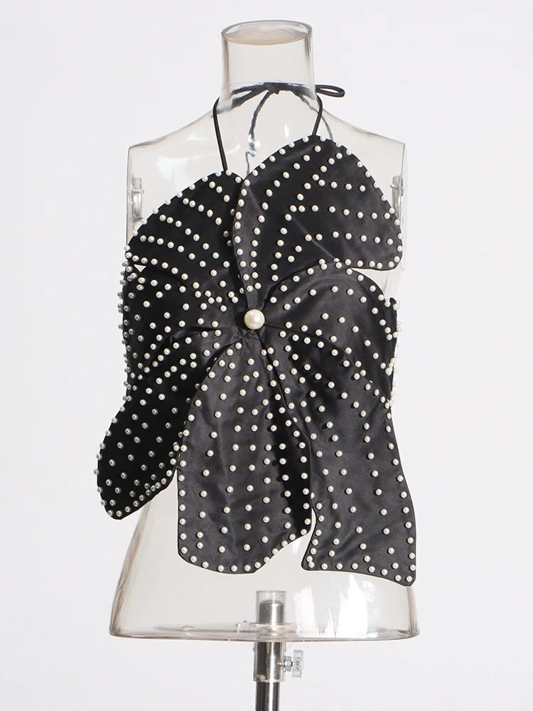 PEARL PETAL HALTER TOP