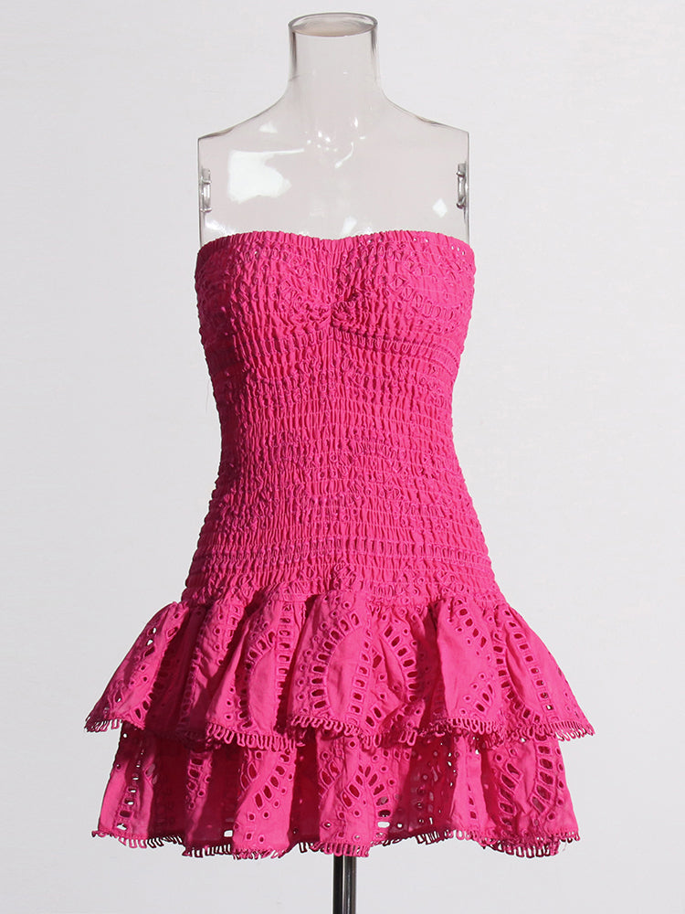 SANTORINI BREEZE EYELET MINI DRESS
