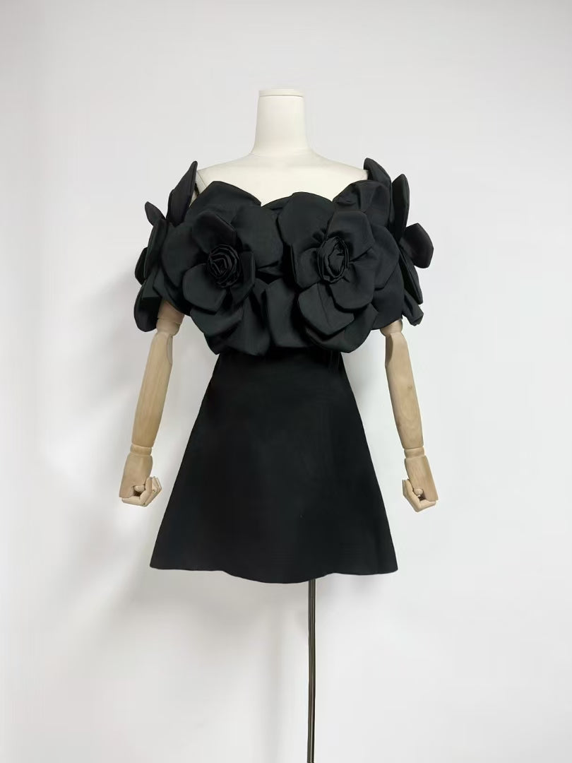 FLORAL EMBRACE OFF-SHOULDER DRESS