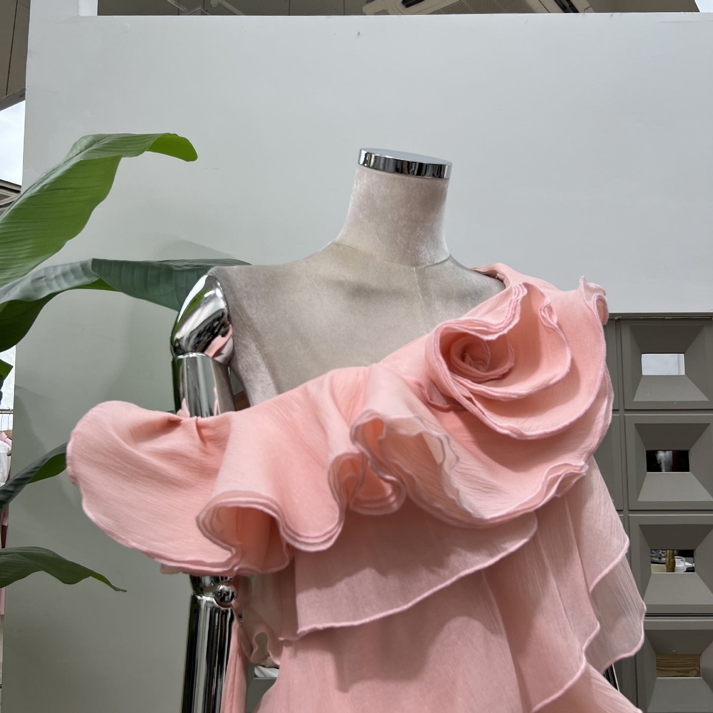 ROSETTE CASCADE DRESS