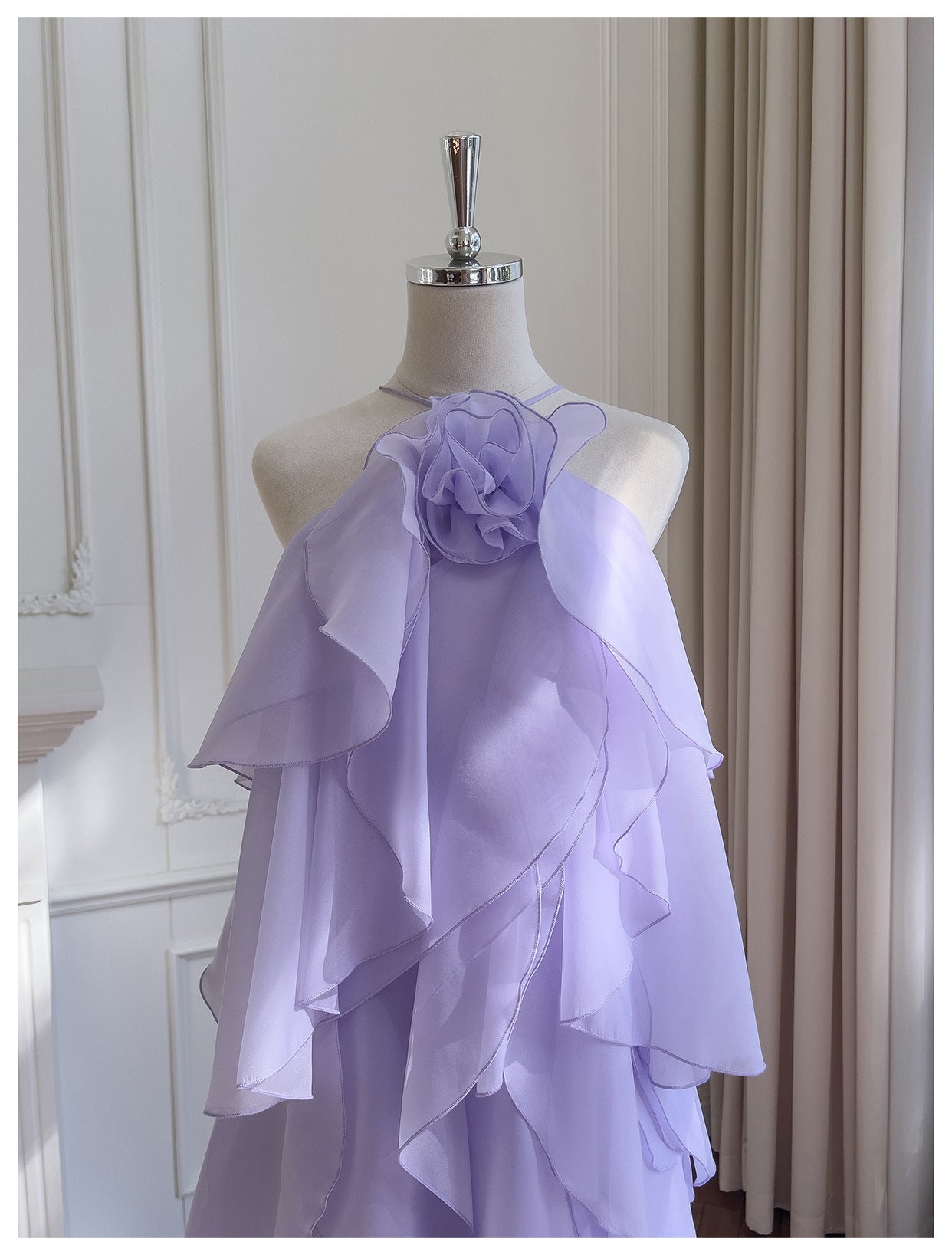 AVELINE RUFFLE DRESS - PURPLE