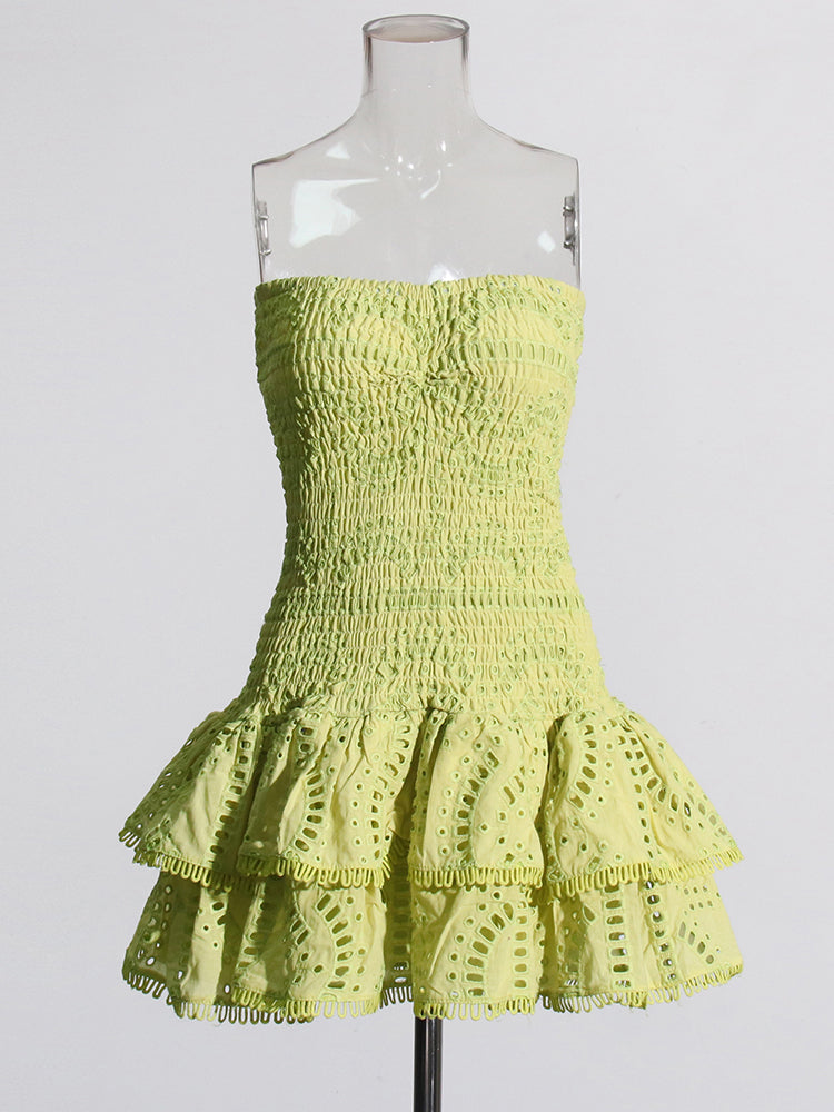 SANTORINI BREEZE EYELET MINI DRESS