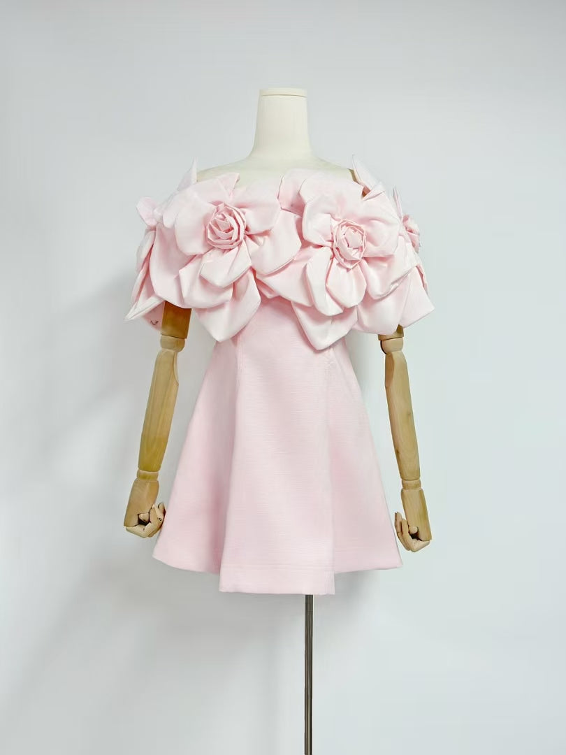 FLORAL EMBRACE OFF-SHOULDER DRESS