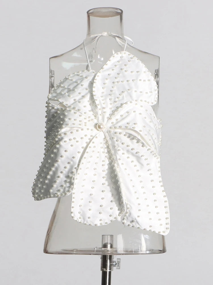 PEARL PETAL HALTER TOP