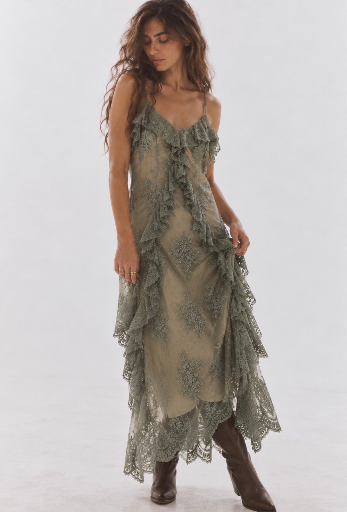 LOST IN SAGE DRESS