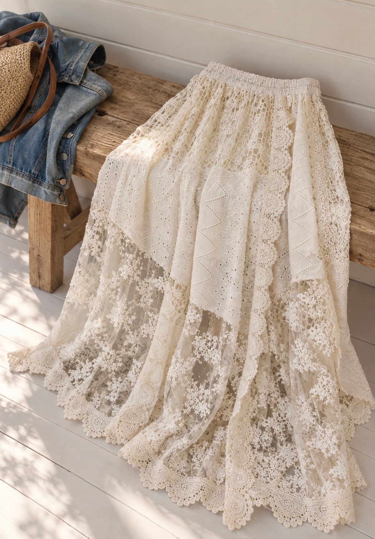 LACE AFFAIR IRREGULAR SKIRT