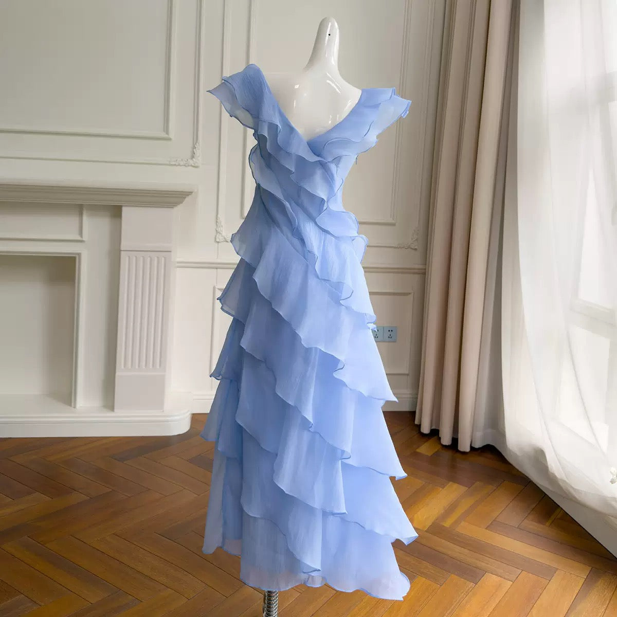SOLENNE DRESS - BLUE