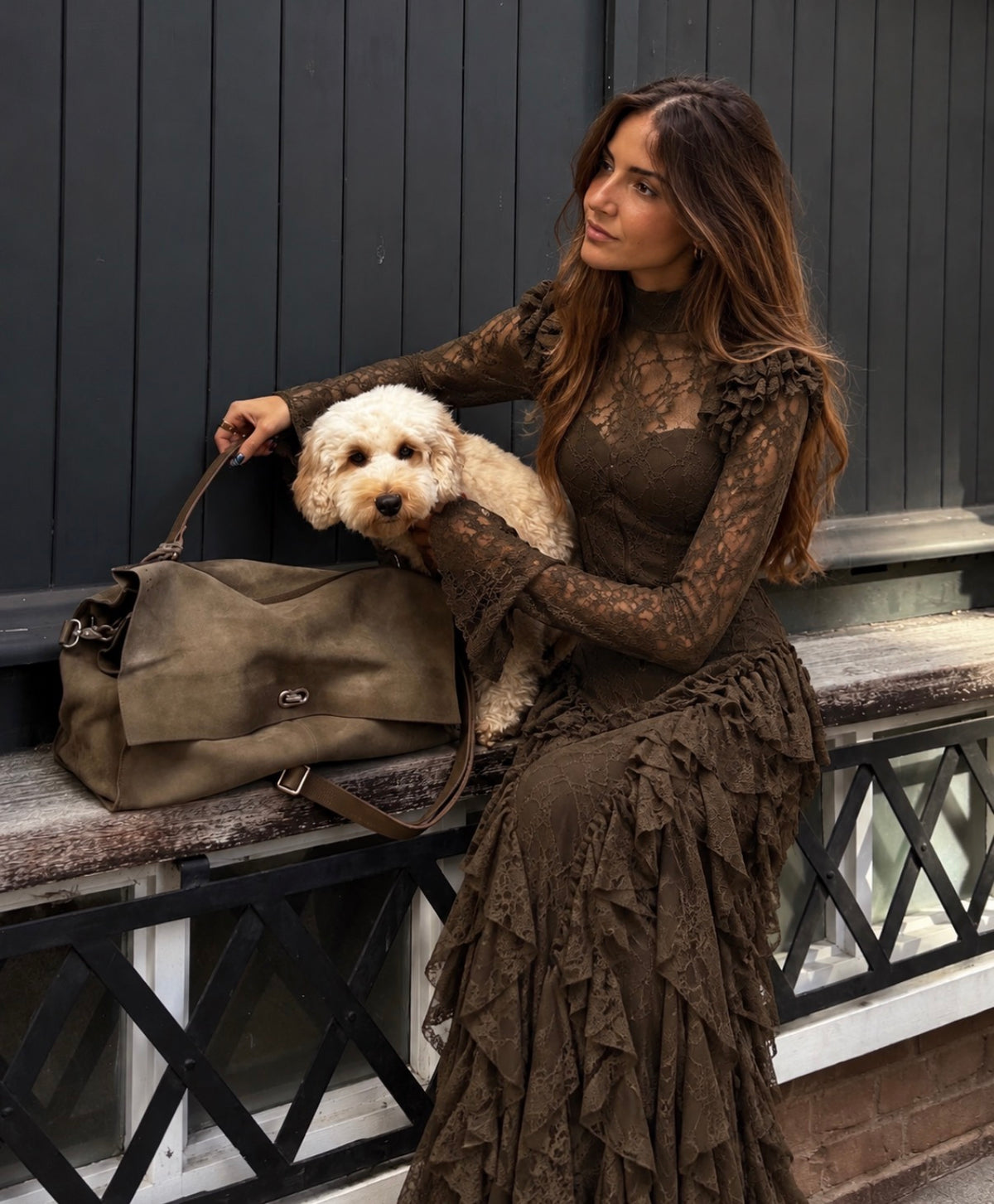 LOST IN THE MOMENT DRESS - BROWN