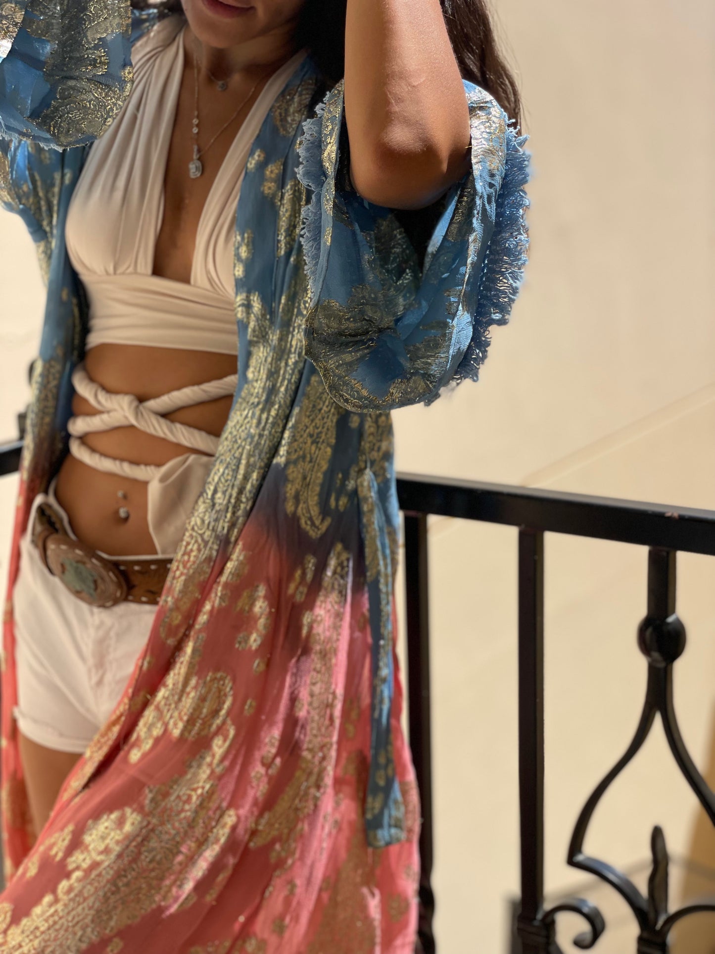 BOHEMIAN BLISS KIMONO - BLUE