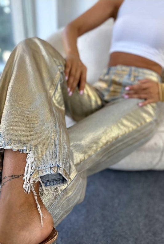 METALLIC GOLD DENIM