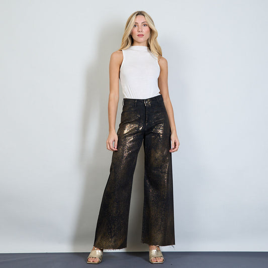 METALLIC BLACK DENIM