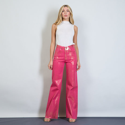 METALLIC PINK DENIM