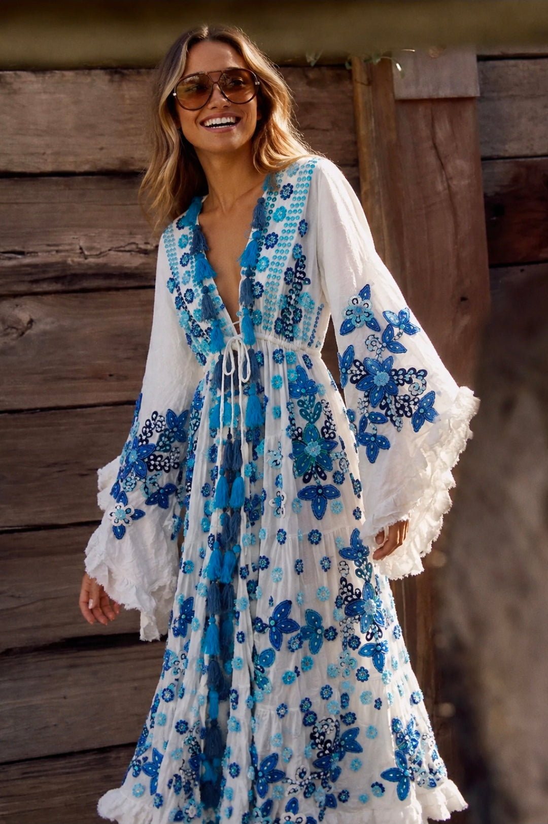 LAGUNA EMBELLISHED KIMONO - IVORY