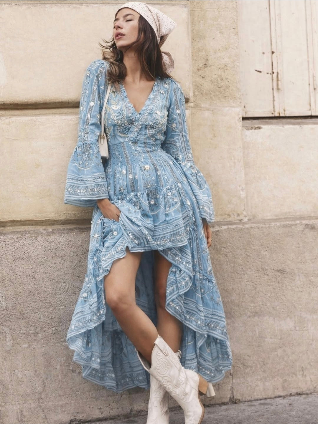 WANDERLUST WHISPER DRESS - BLUE