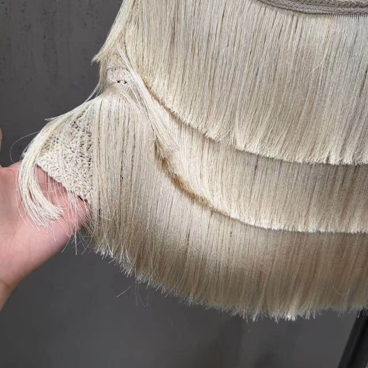 IVORY CASCADE FRINGE SKIRT