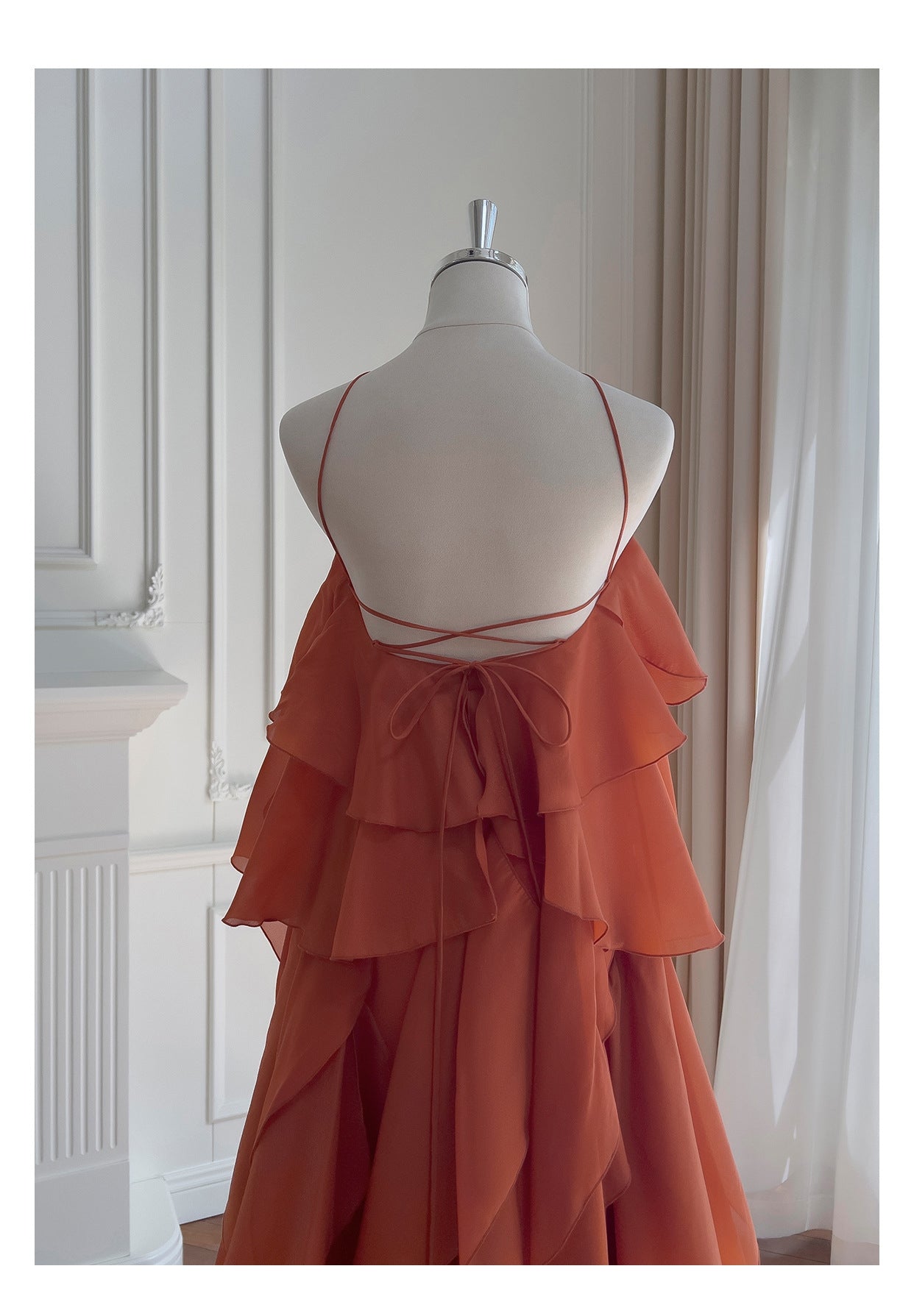 AVELINE RUFFLE DRESS - ORANGE