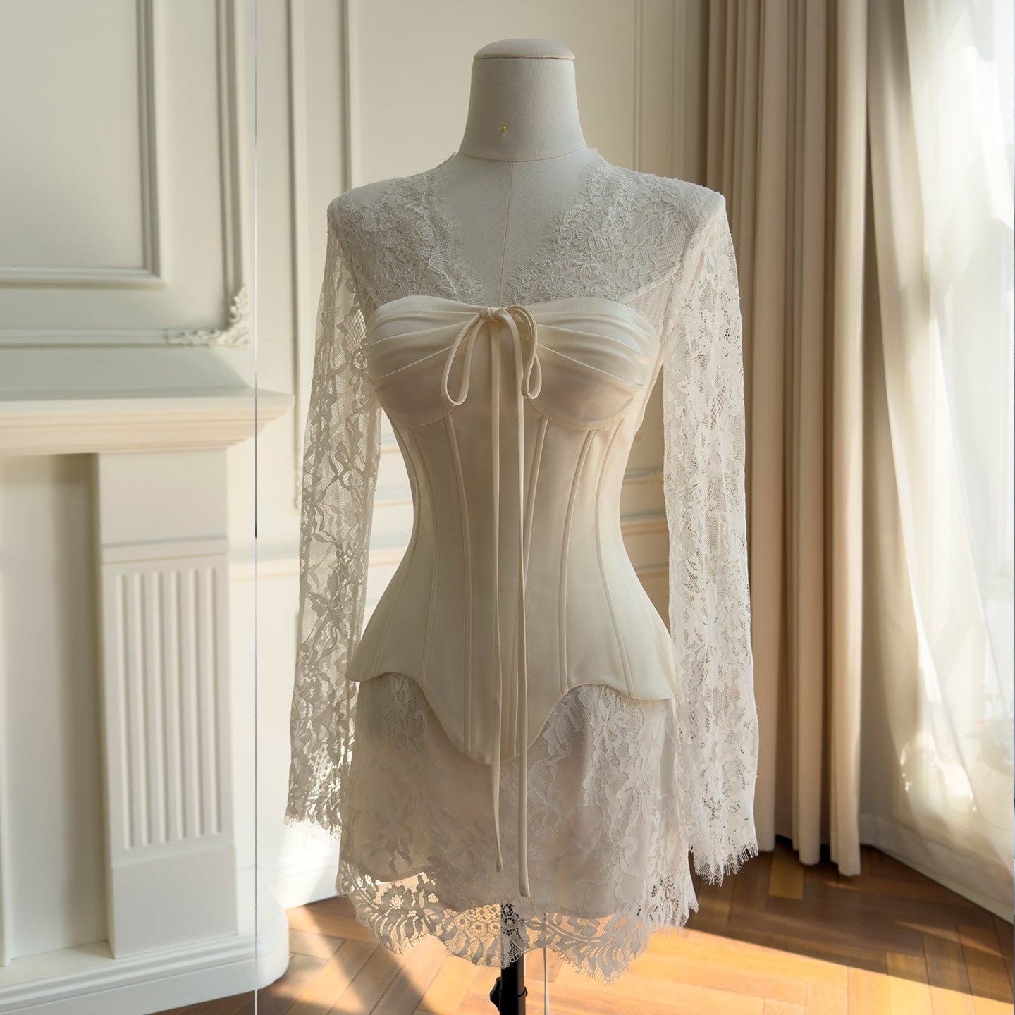 THE CELESTE LACE CORSET DRESS