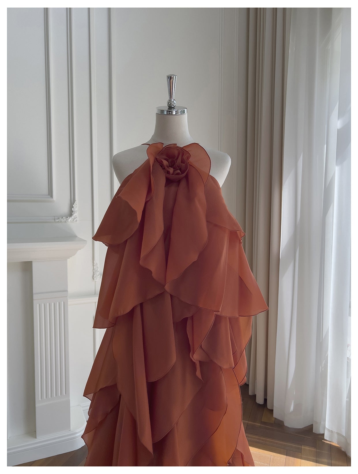 AVELINE RUFFLE DRESS - ORANGE
