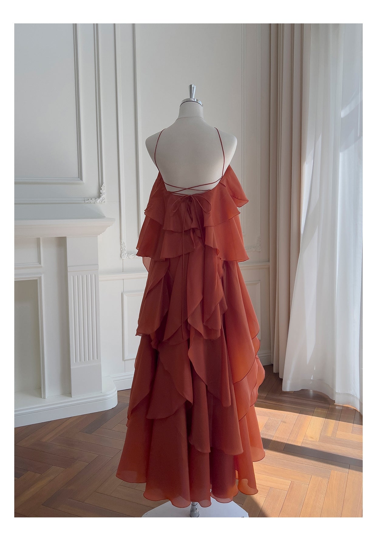 AVELINE RUFFLE DRESS - ORANGE