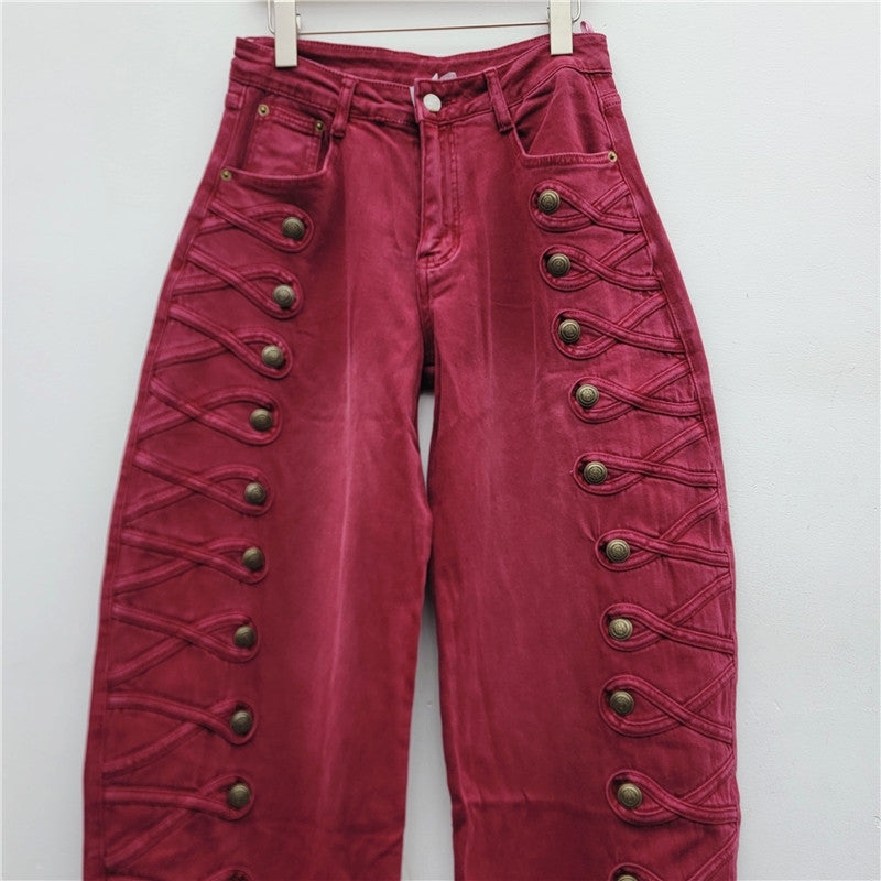THE RODEO BARREL PANTS - RED