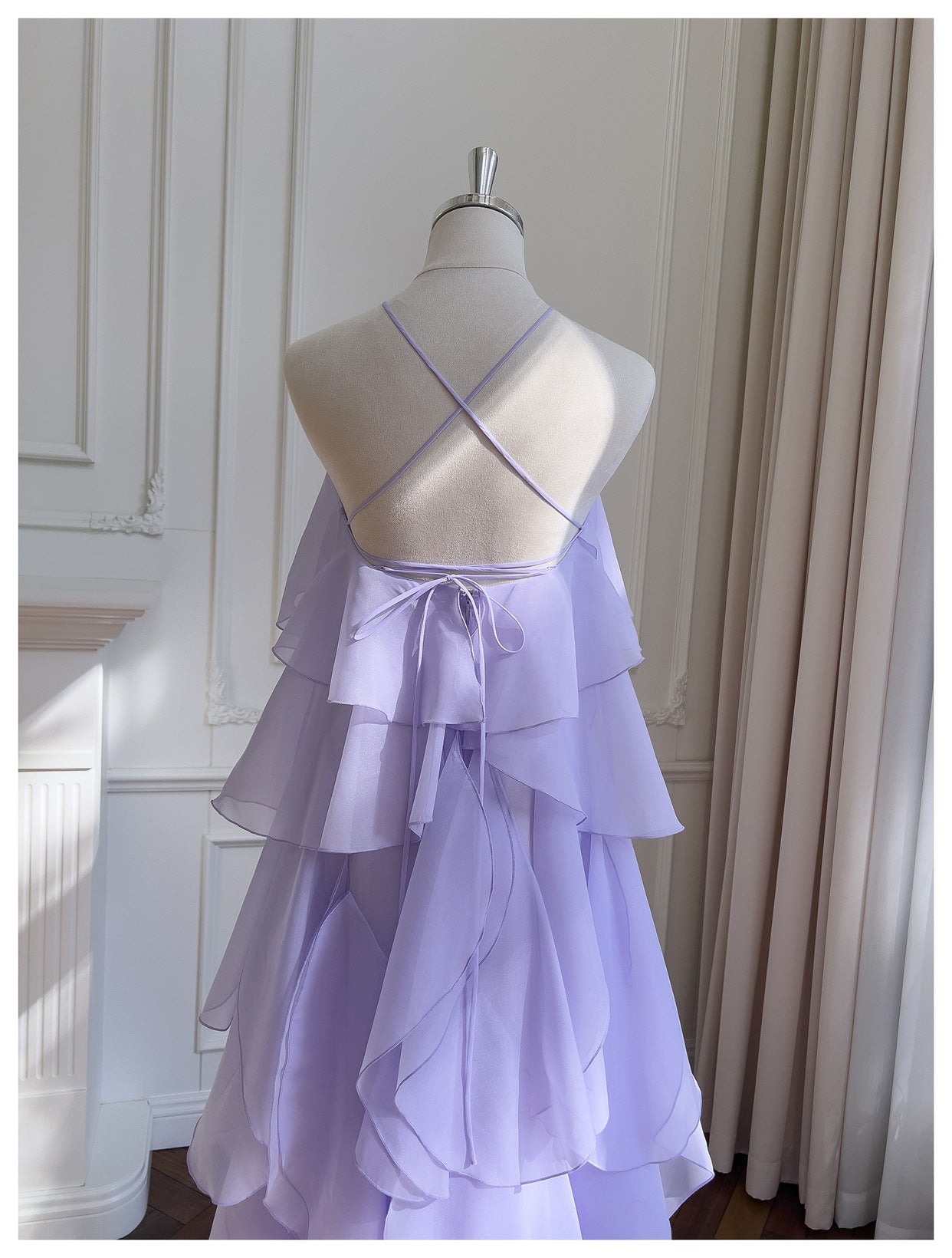 AVELINE RUFFLE DRESS - PURPLE