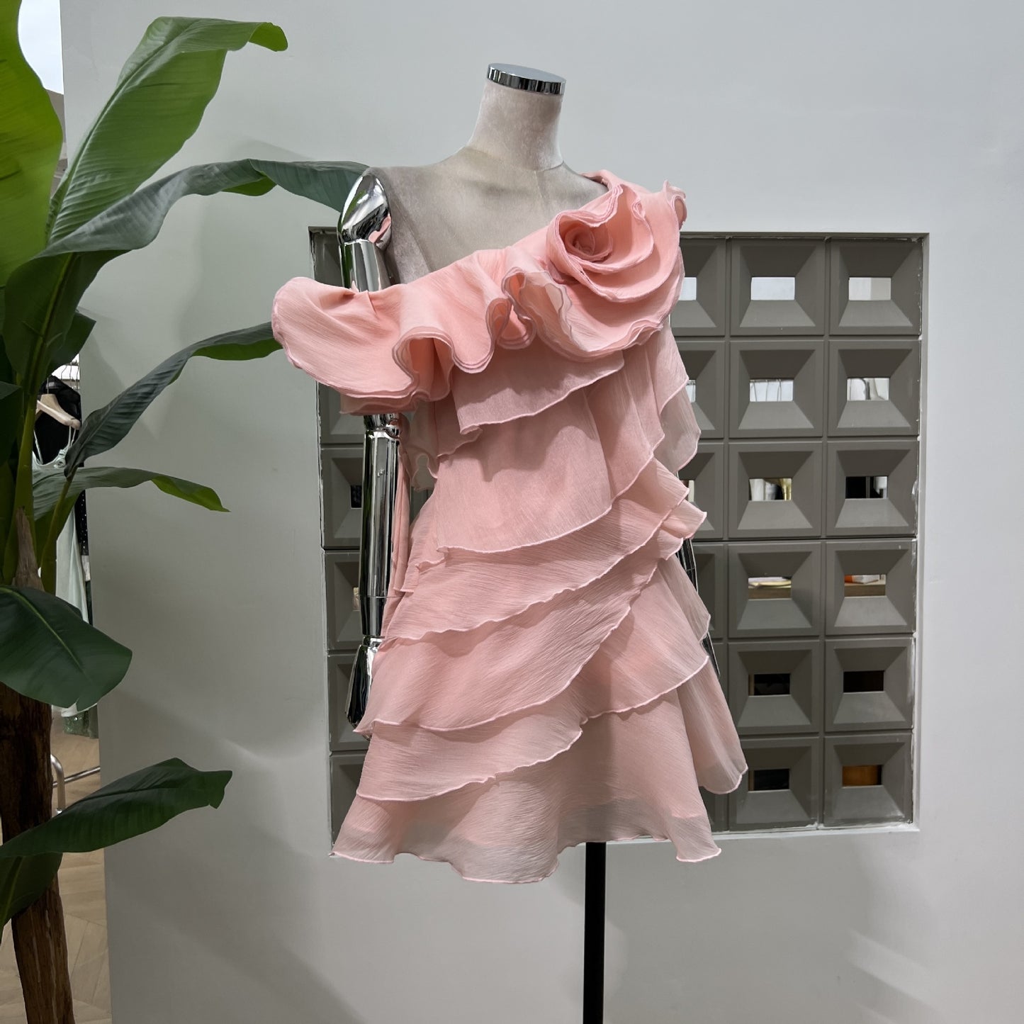 ROSETTE CASCADE DRESS