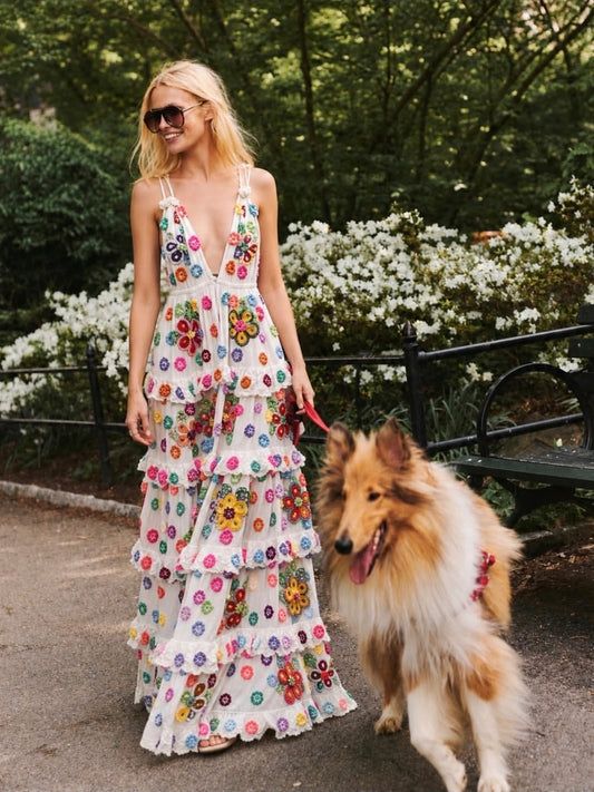 PETAL MOSAIC EMBELLISHED MAXI