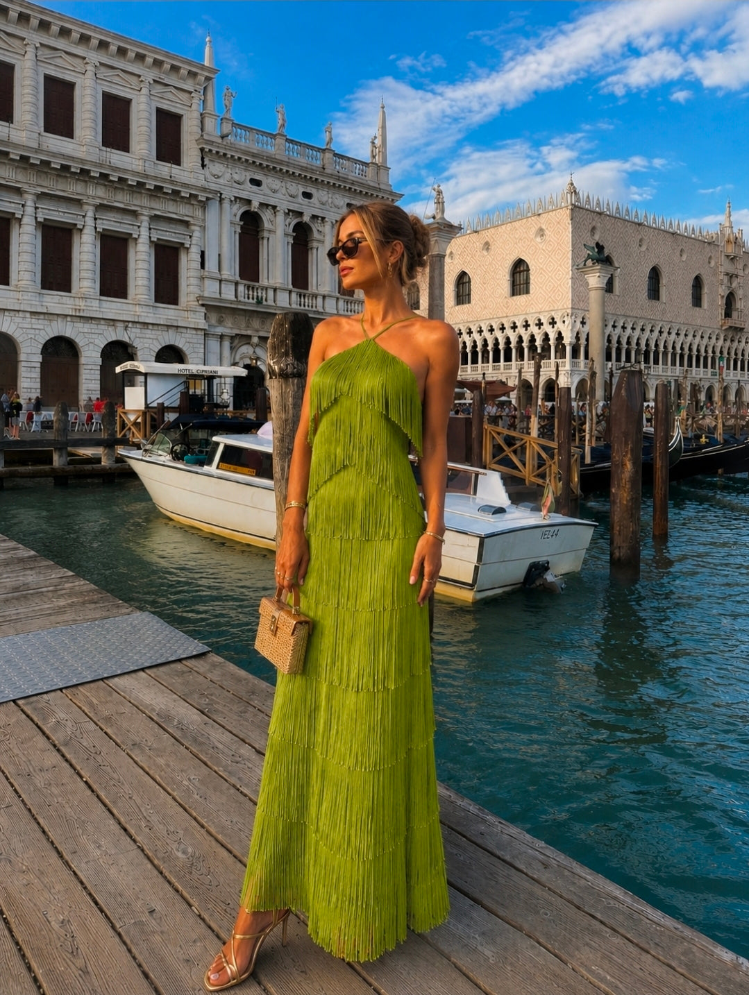 VERDE CASCADE DRESS