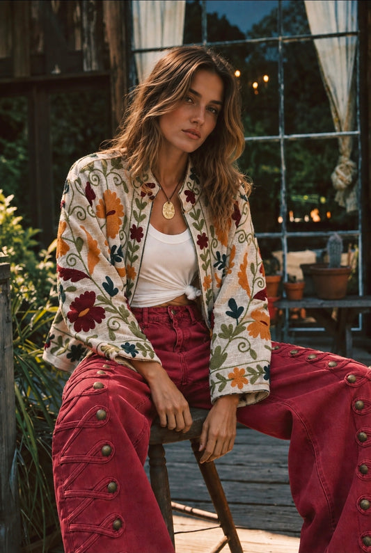 THE RODEO BARREL PANTS - RED