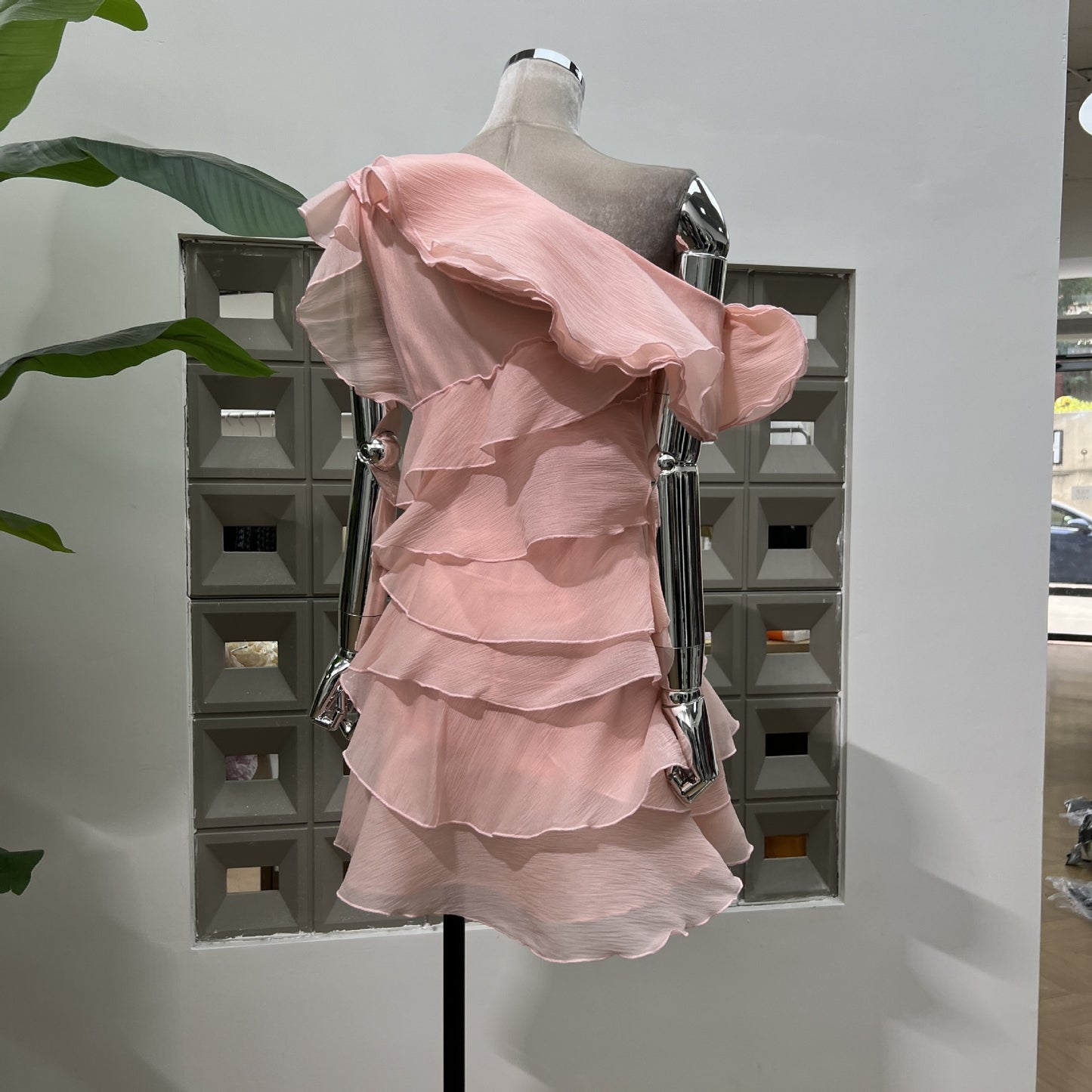 ROSETTE CASCADE DRESS