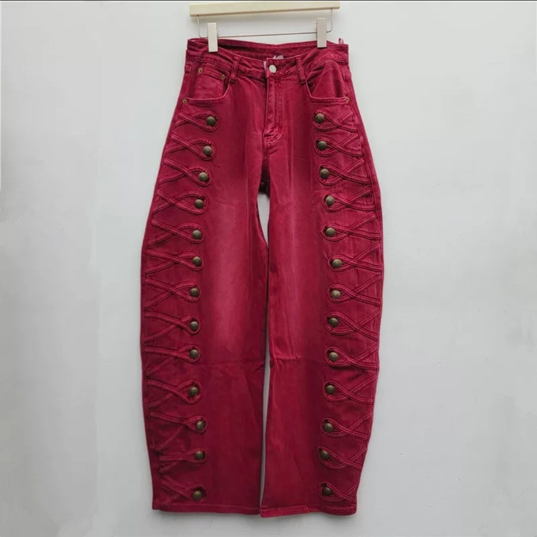 THE RODEO BARREL PANTS - RED