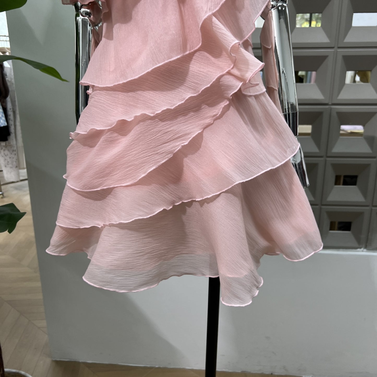 ROSETTE CASCADE DRESS